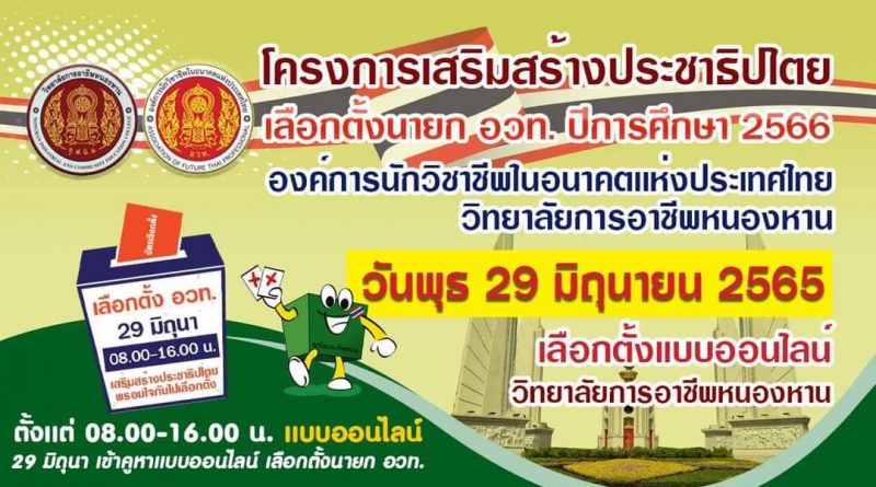 โครงการเสริมสร้างประชาธิปไตย เลือกตั้งนายก อวท.  วิทยาลัยการอาชีพหนองหาน ปีการศึกษา 2566
